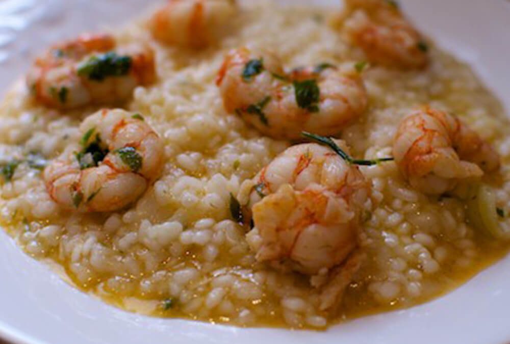 RISOTTO DE CAMARÓN CON LECHE DE COCO