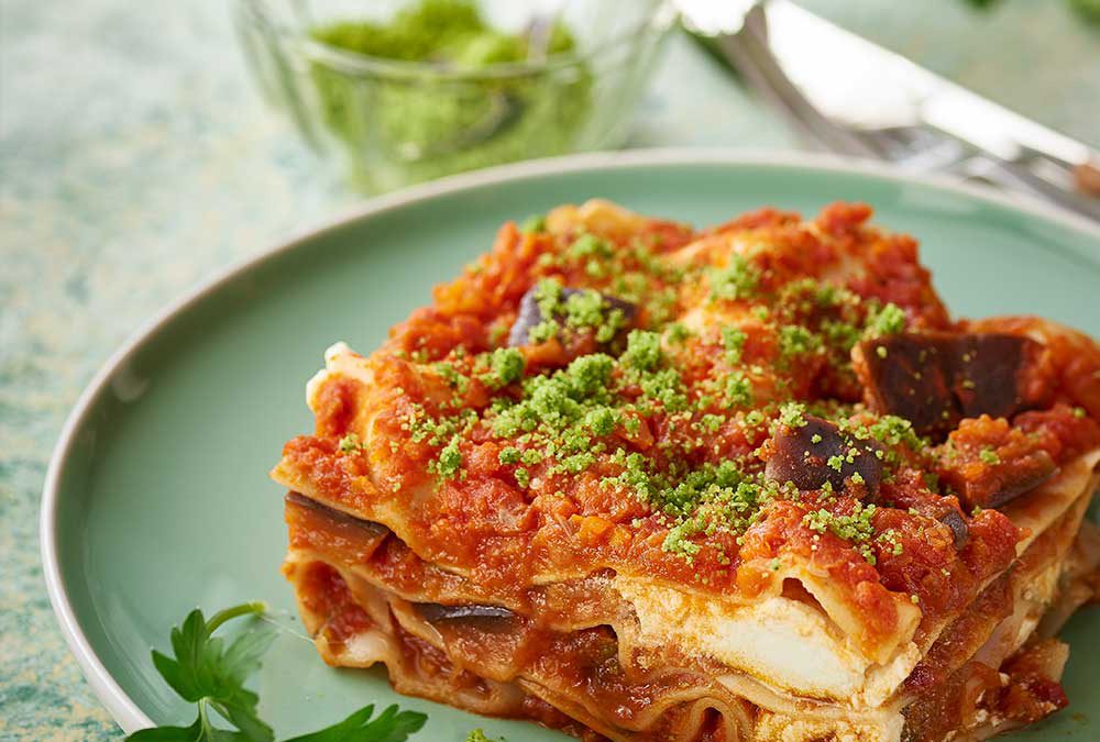 LASAÑA AL VAPOR CON BERENJENAS Y RICOTTA