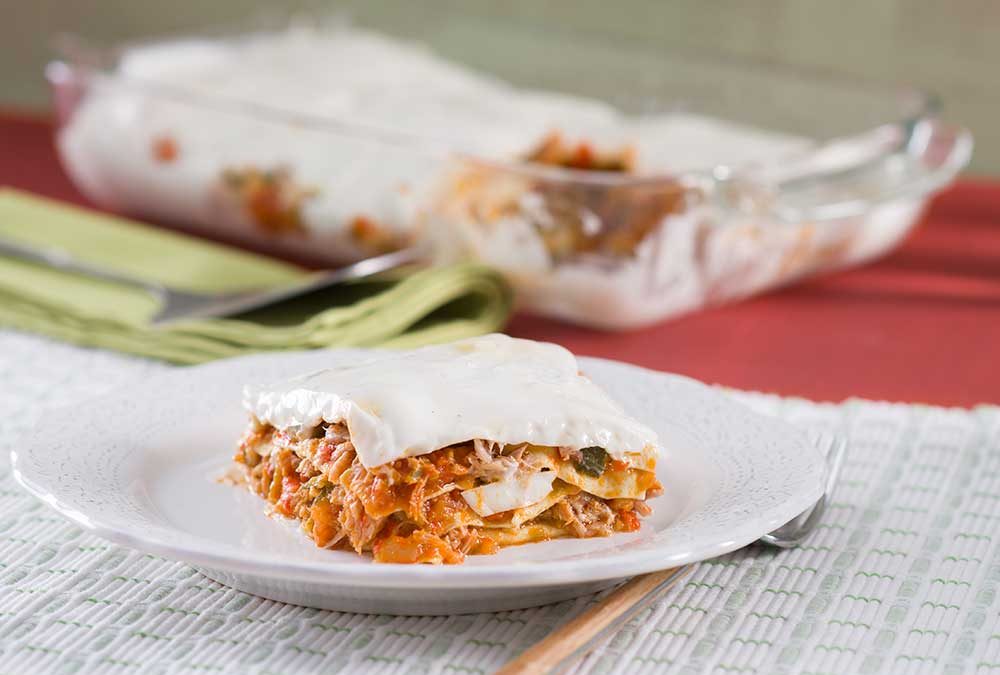 LASAÑA DE ATÚN CON SALSA BLANCA